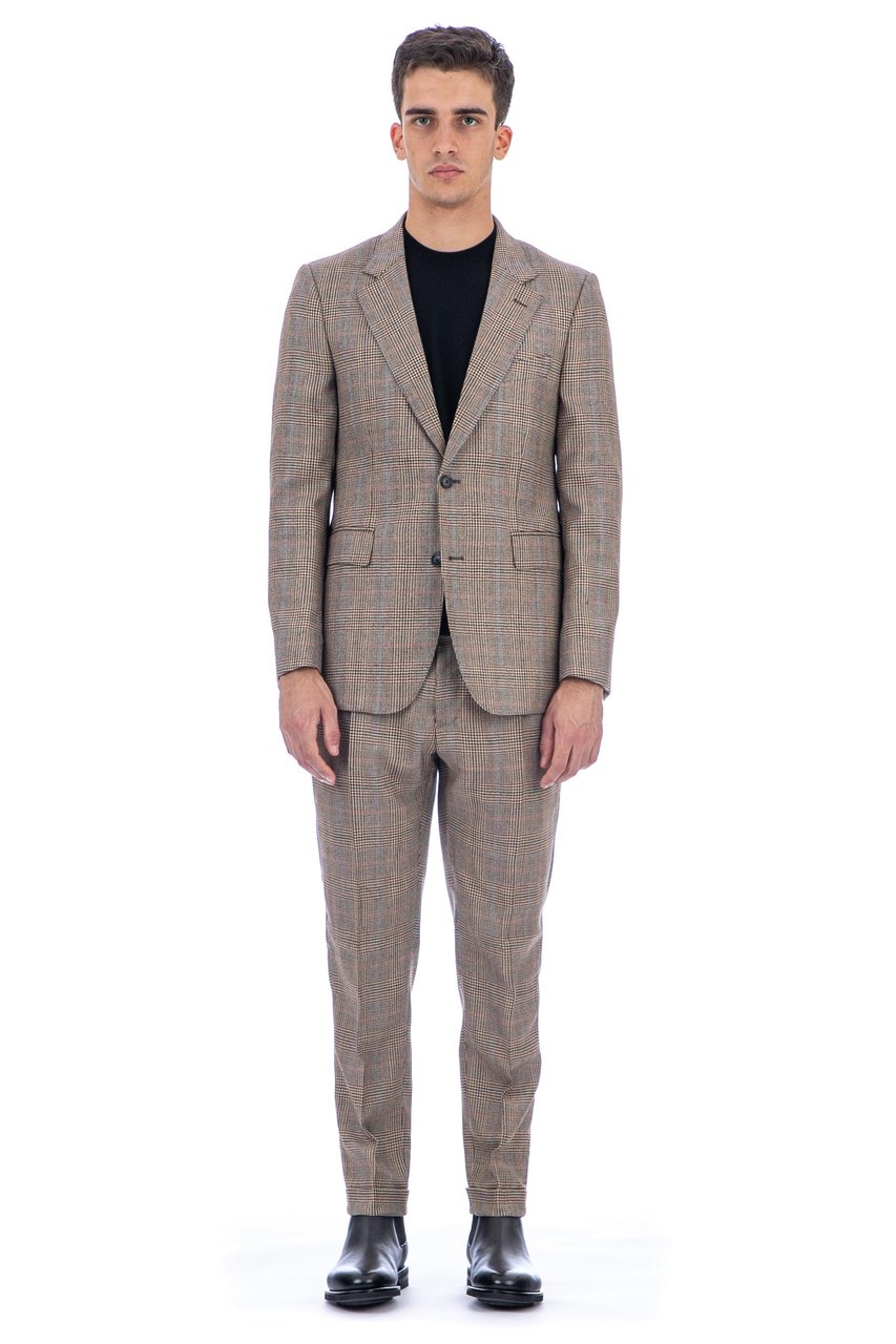 PT Torino Prince of Wales Wool Jacket Grijs