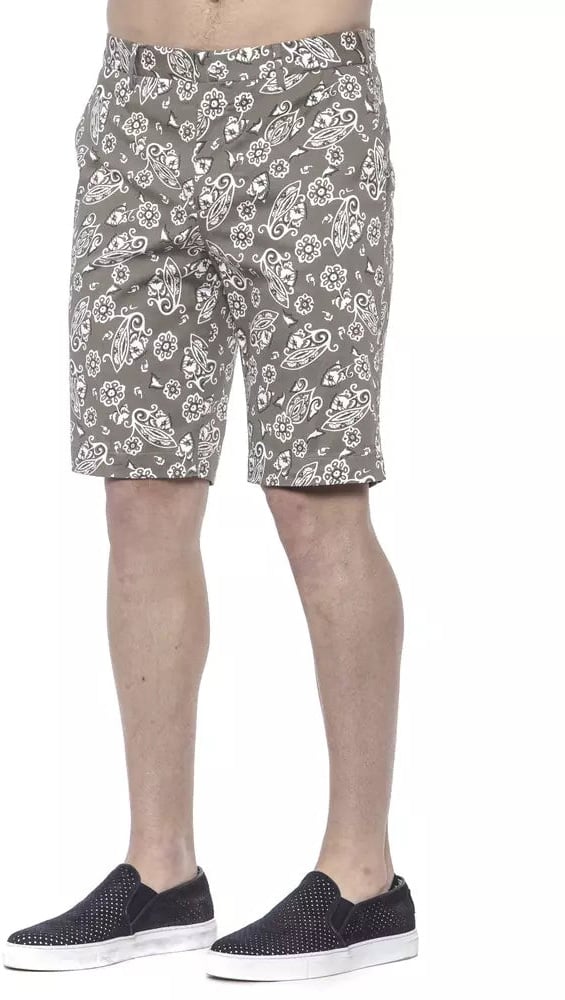PT Torino Green Cotton Men Bermuda Short Groen