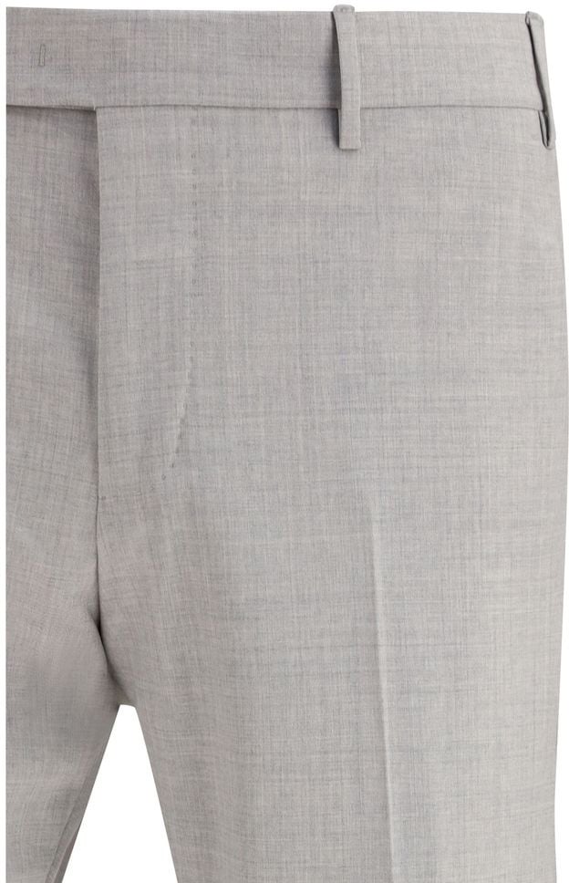 PT Torino Gray Wool Oves Aries Dress Pants Grijs