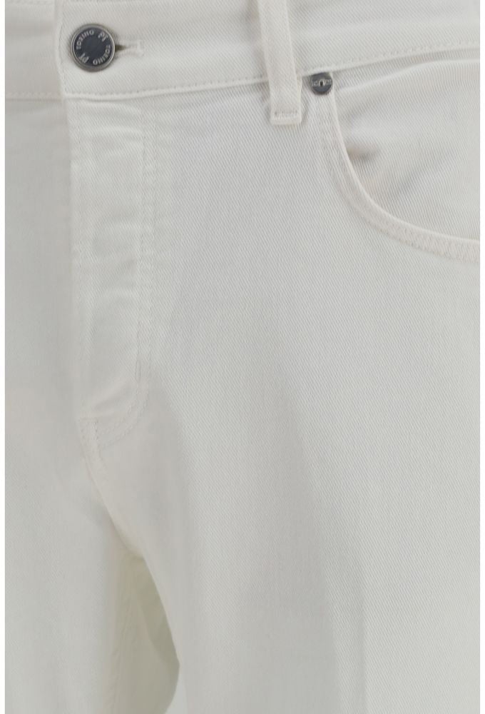 PT Torino PT Torino White Cotton Tapered Jeans Wit