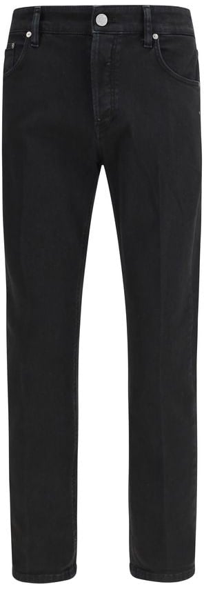 PT Torino Black Cotton Tapered Jeans Zwart