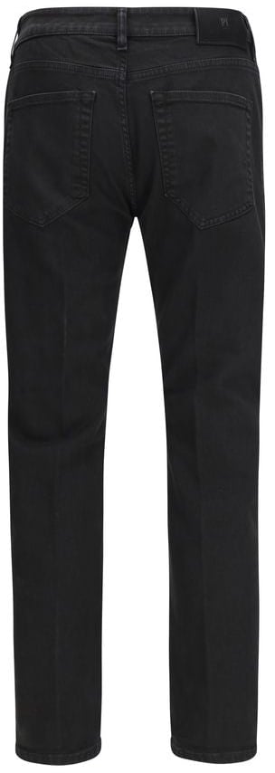PT Torino Black Cotton Tapered Jeans Zwart