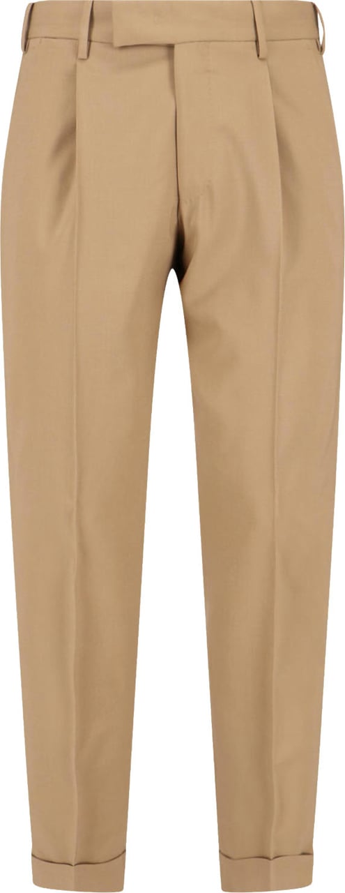 PT Torino Tailored Wool Trousers – Light Brown Bruin