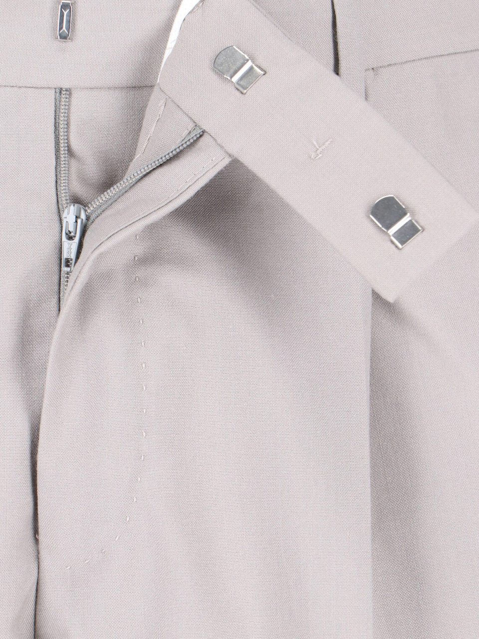 PT Torino Grey Tailored Pleated Virgin Wool Trousers Grijs
