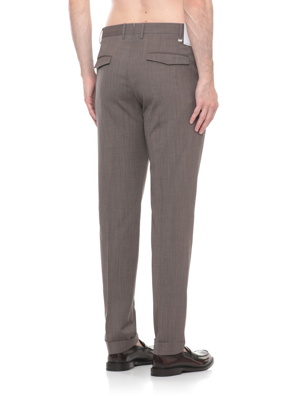 PT Torino Brown Flap Pockets Wool Formal Pants Grijs