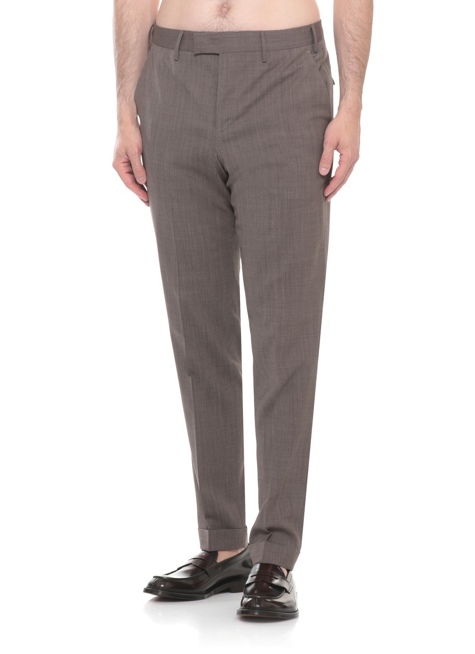 PT Torino Brown Flap Pockets Wool Formal Pants Grijs
