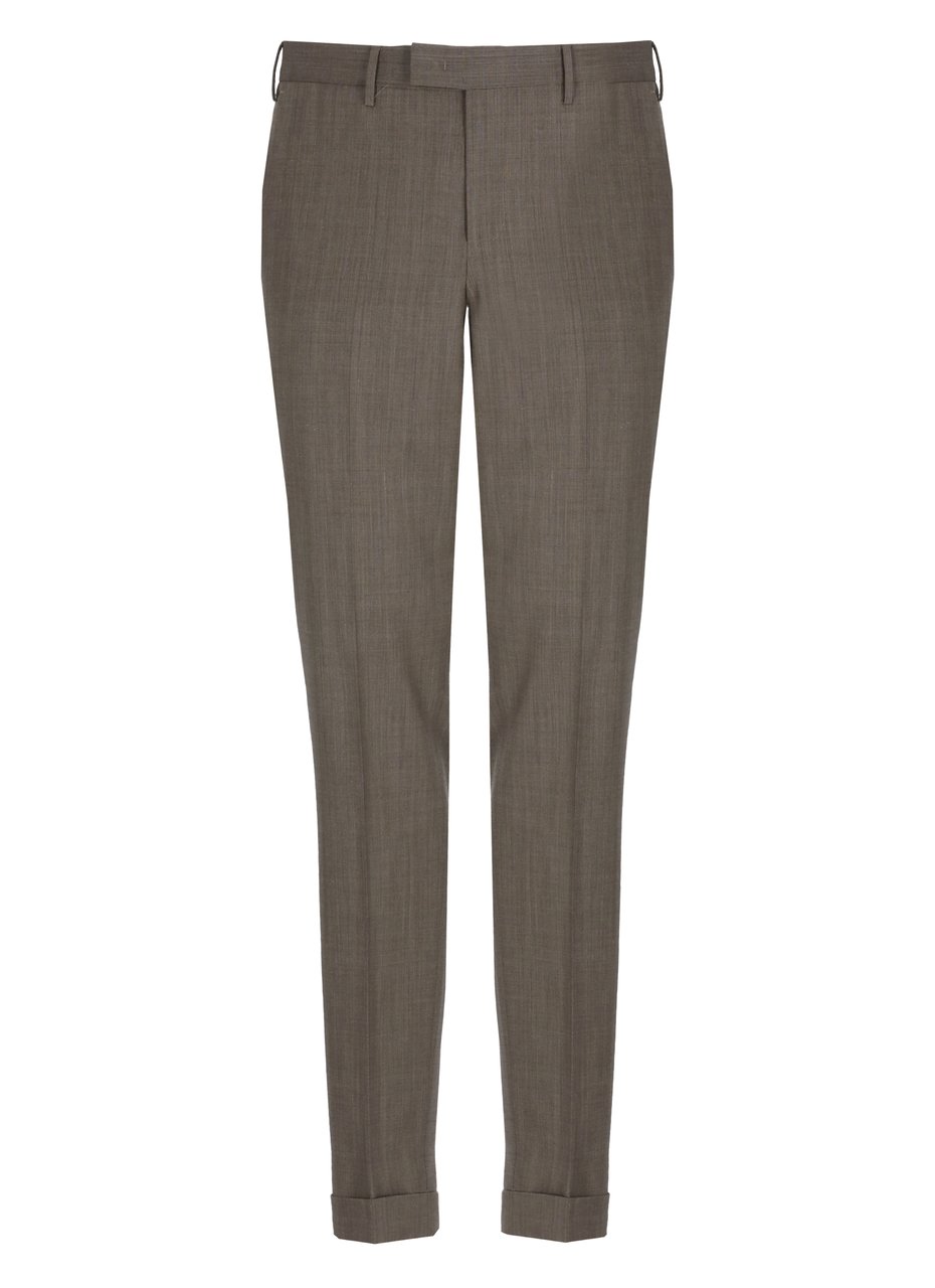 PT Torino Brown Flap Pockets Wool Formal Pants Grijs