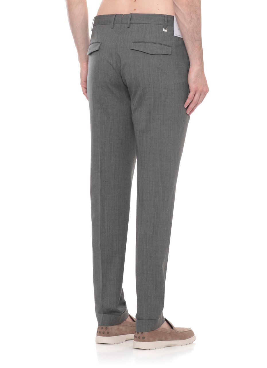 PT Torino Grey Flap Pockets Wool Formal Pants Grijs