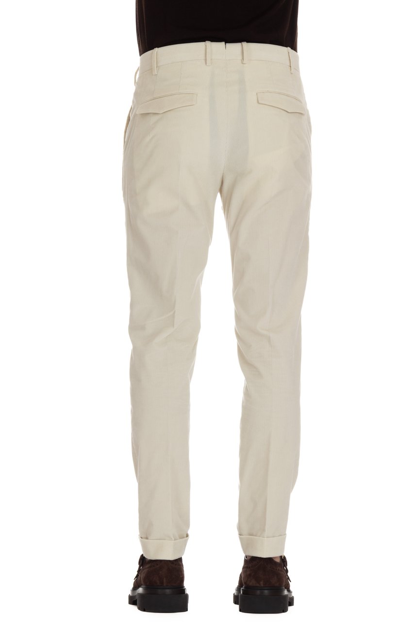 PT Torino Soft Touch Mille Righe Velvet Trousers Neutraal