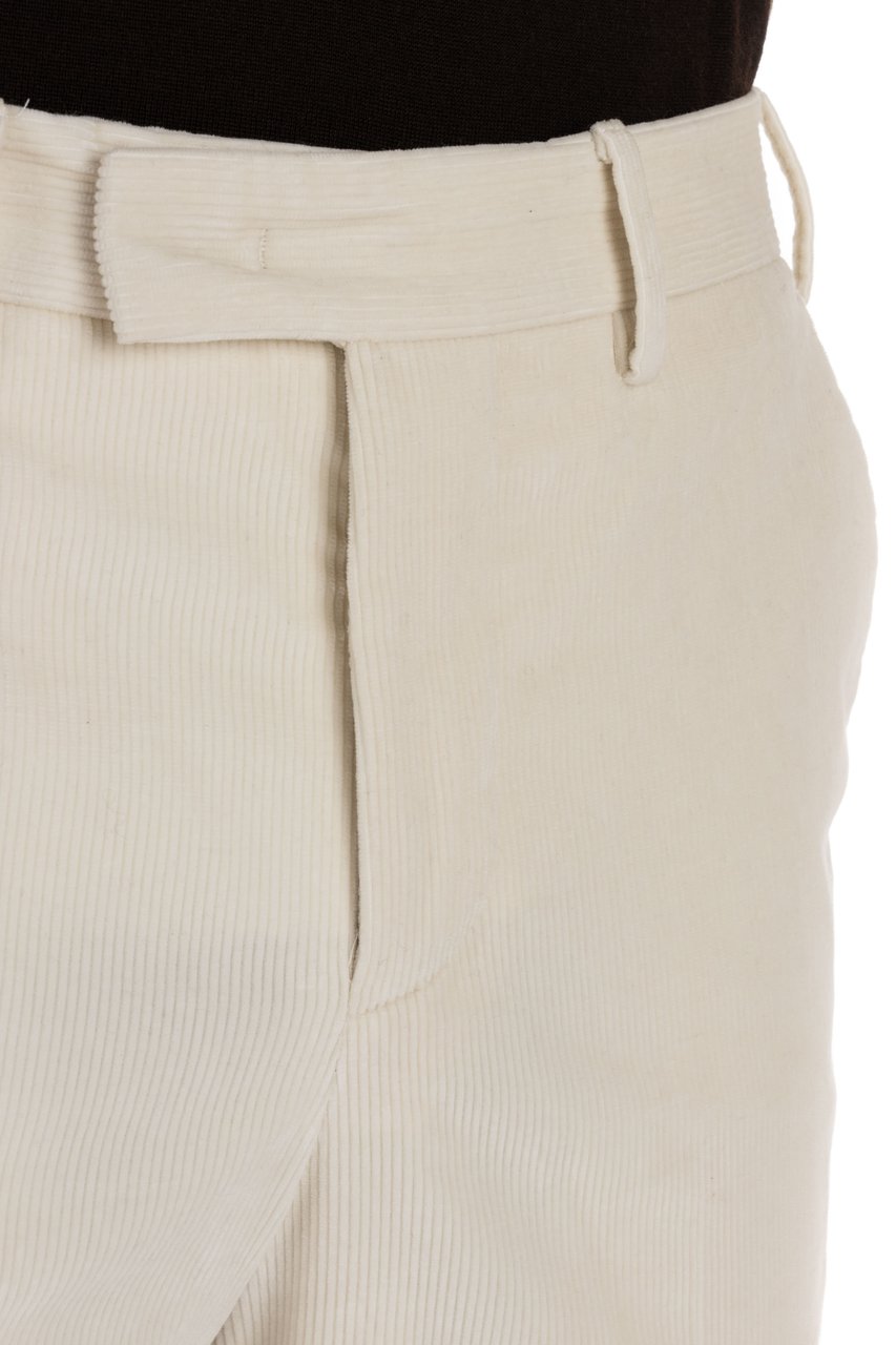 PT Torino Soft Touch Mille Righe Velvet Trousers Neutraal