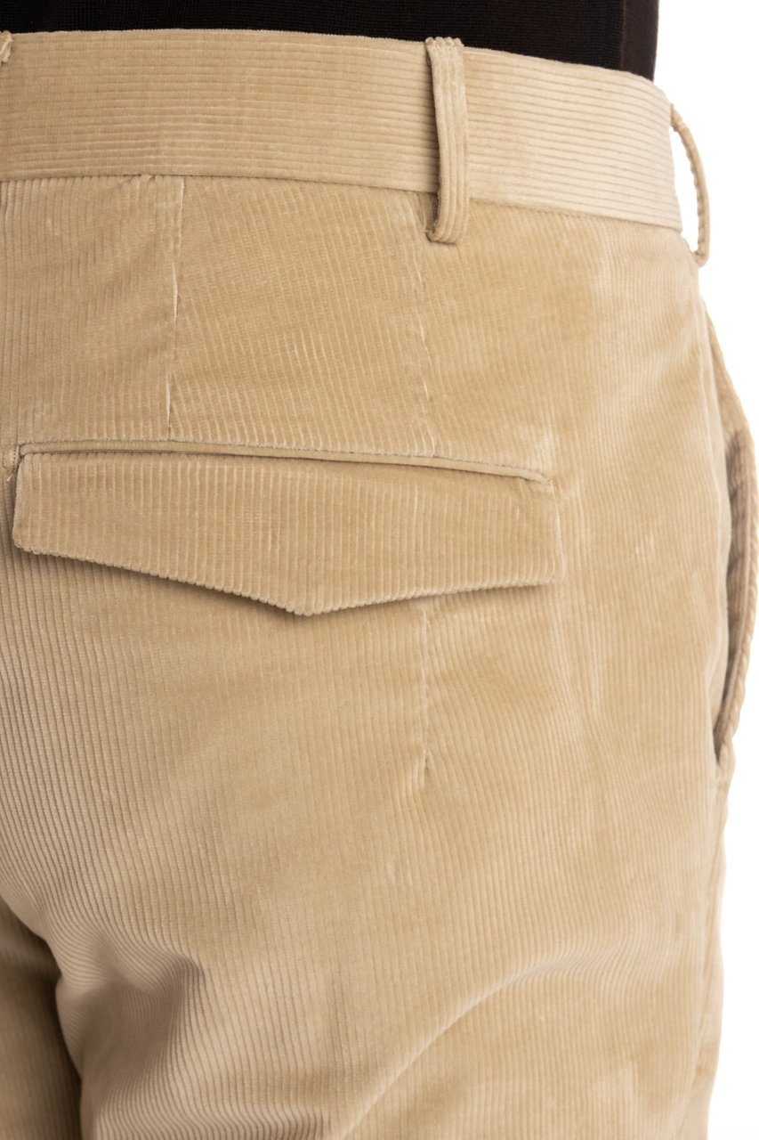 PT Torino Soft Touch Mille Righe Velvet Trousers Bruin