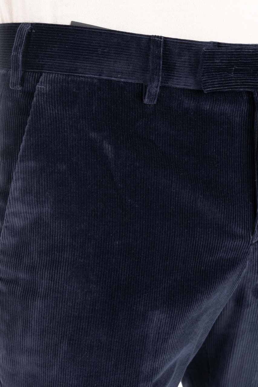 PT Torino Soft Touch Mille Righe Velvet Master Fit Trousers Zwart