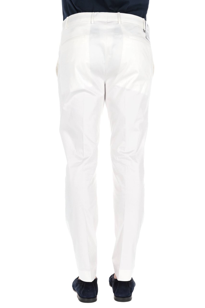 PT Torino Dieci Model Cotton Twill Trousers Wit