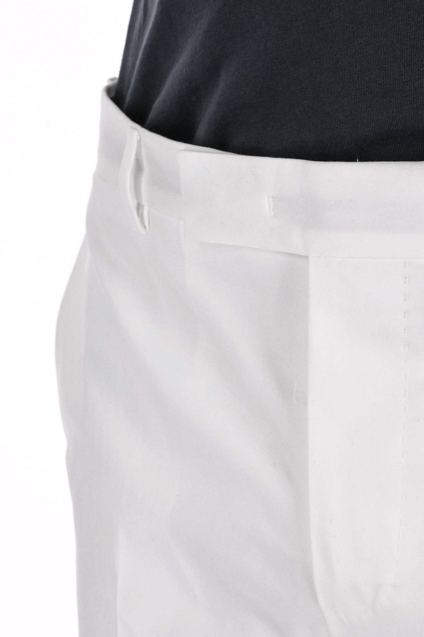 PT Torino Dieci Model Cotton Twill Trousers Wit