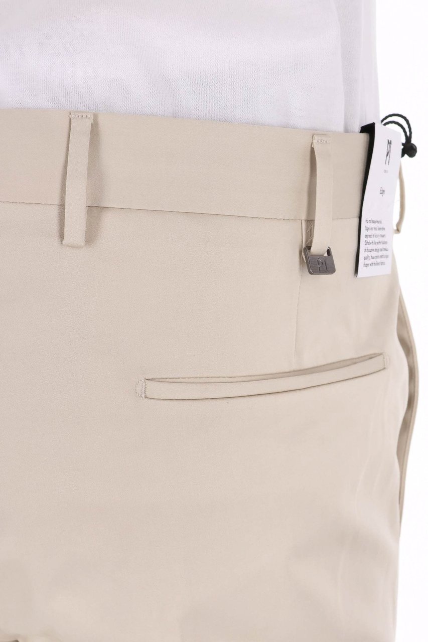 PT Torino Dieci Model Cotton Twill Trousers Neutraal