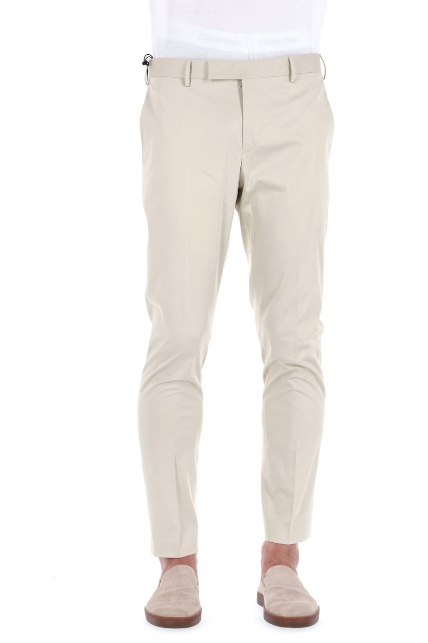 PT Torino Dieci Model Cotton Twill Trousers Neutraal