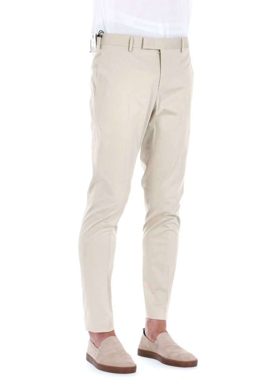 PT Torino Dieci Model Cotton Twill Trousers Neutraal