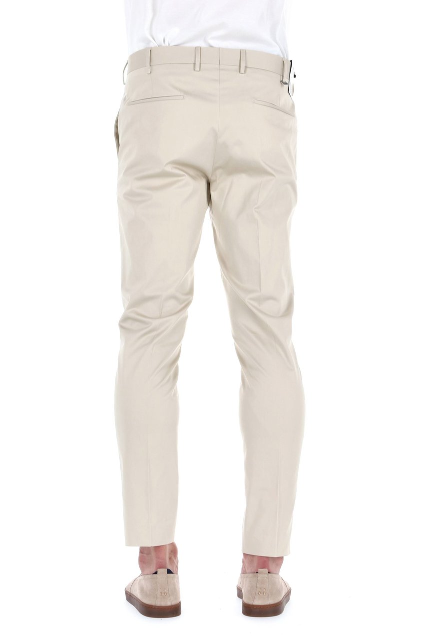 PT Torino Dieci Model Cotton Twill Trousers Neutraal