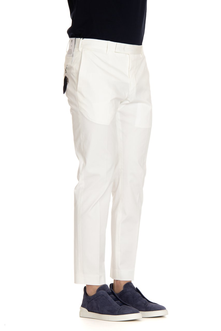 PT Torino Twill Cotton Fit Ten Trousers Wit