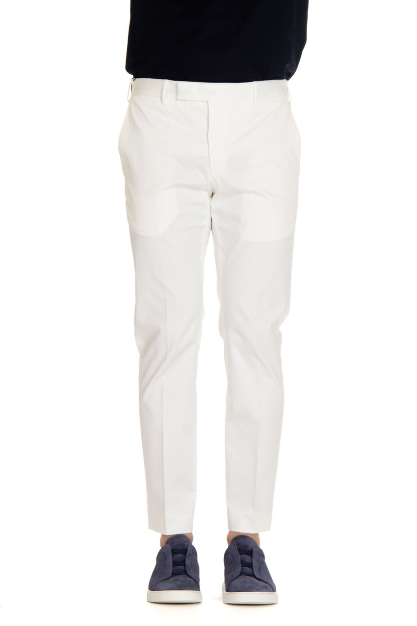PT Torino Twill Cotton Fit Ten Trousers Wit