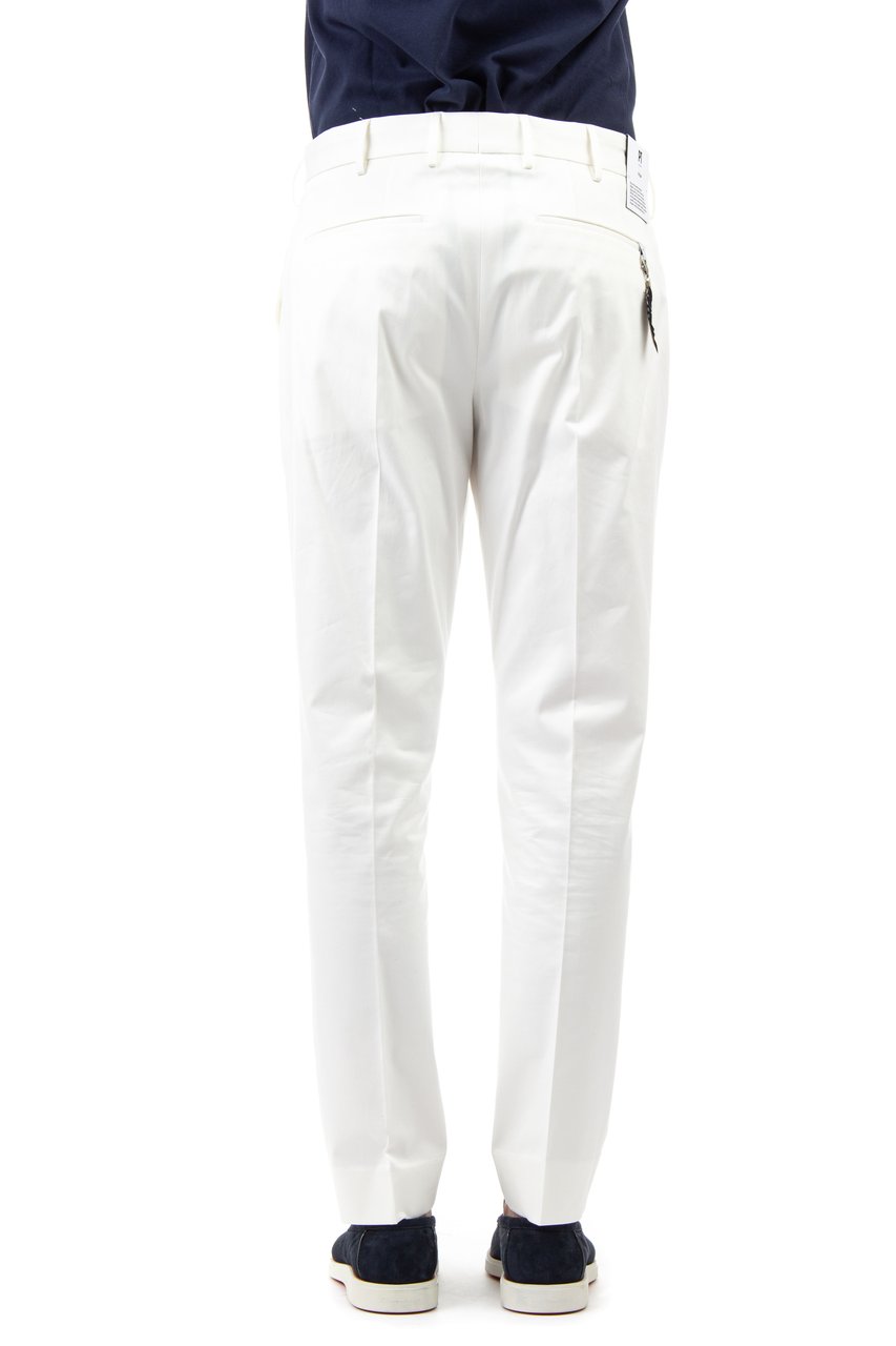 PT Torino Cotton Rasatello Fit Eleven Trousers Wit