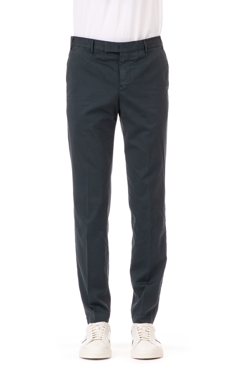 PT Torino Cotton-Silk Master Fit Trousers Zwart