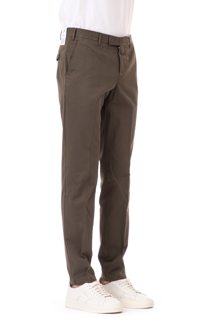 PT Torino Cotton-Silk Master Fit Trousers Grijs