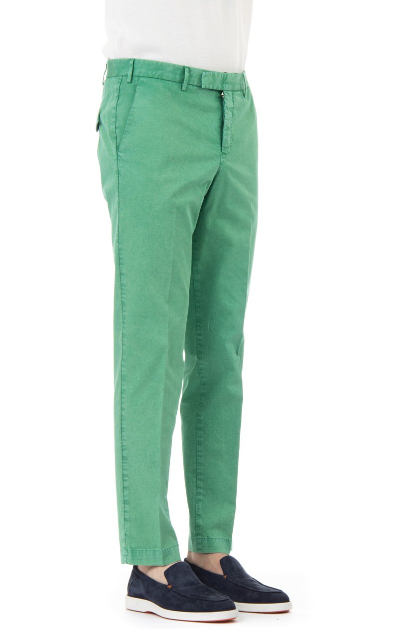 PT Torino Cotton-Linen Master Fit Trousers Blauw