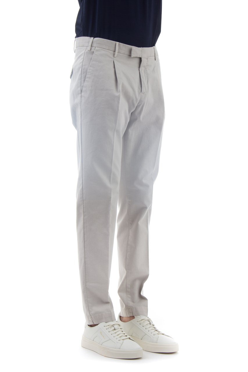 PT Torino Delave Stretch Cotton Master Fit Trousers Wit