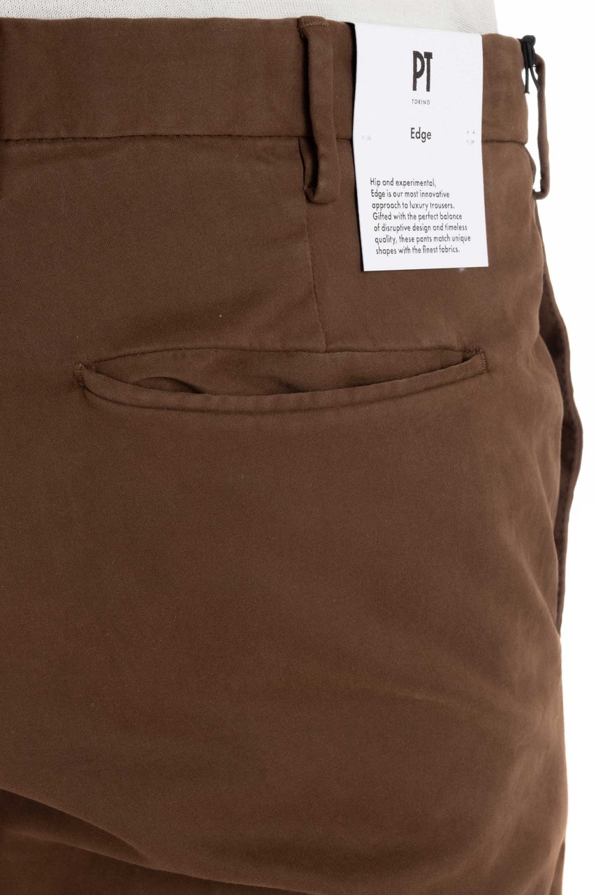 PT Torino Dieci Fit Cotton Satin Trousers Zwart