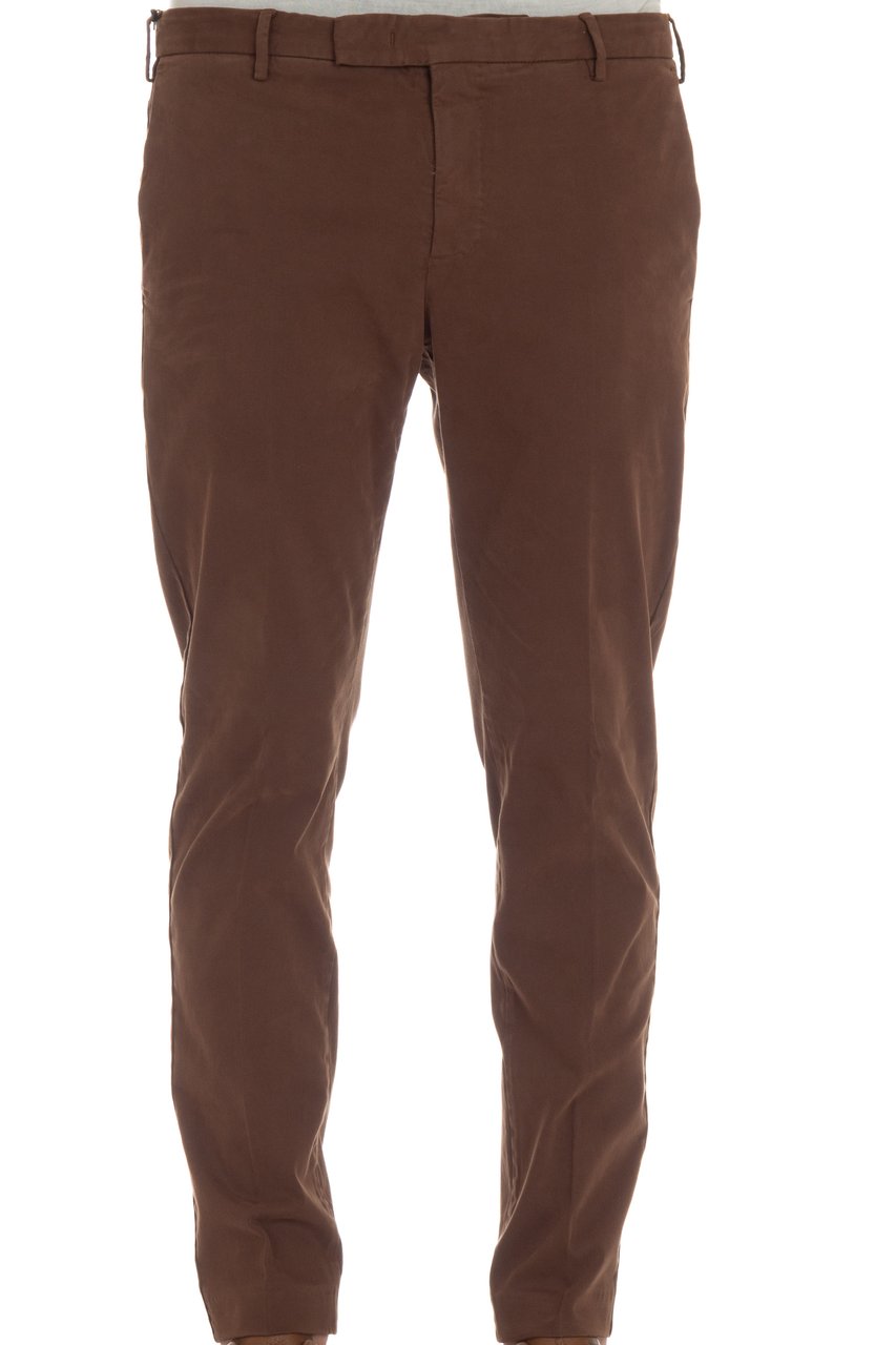 PT Torino Dieci Fit Cotton Satin Trousers Zwart