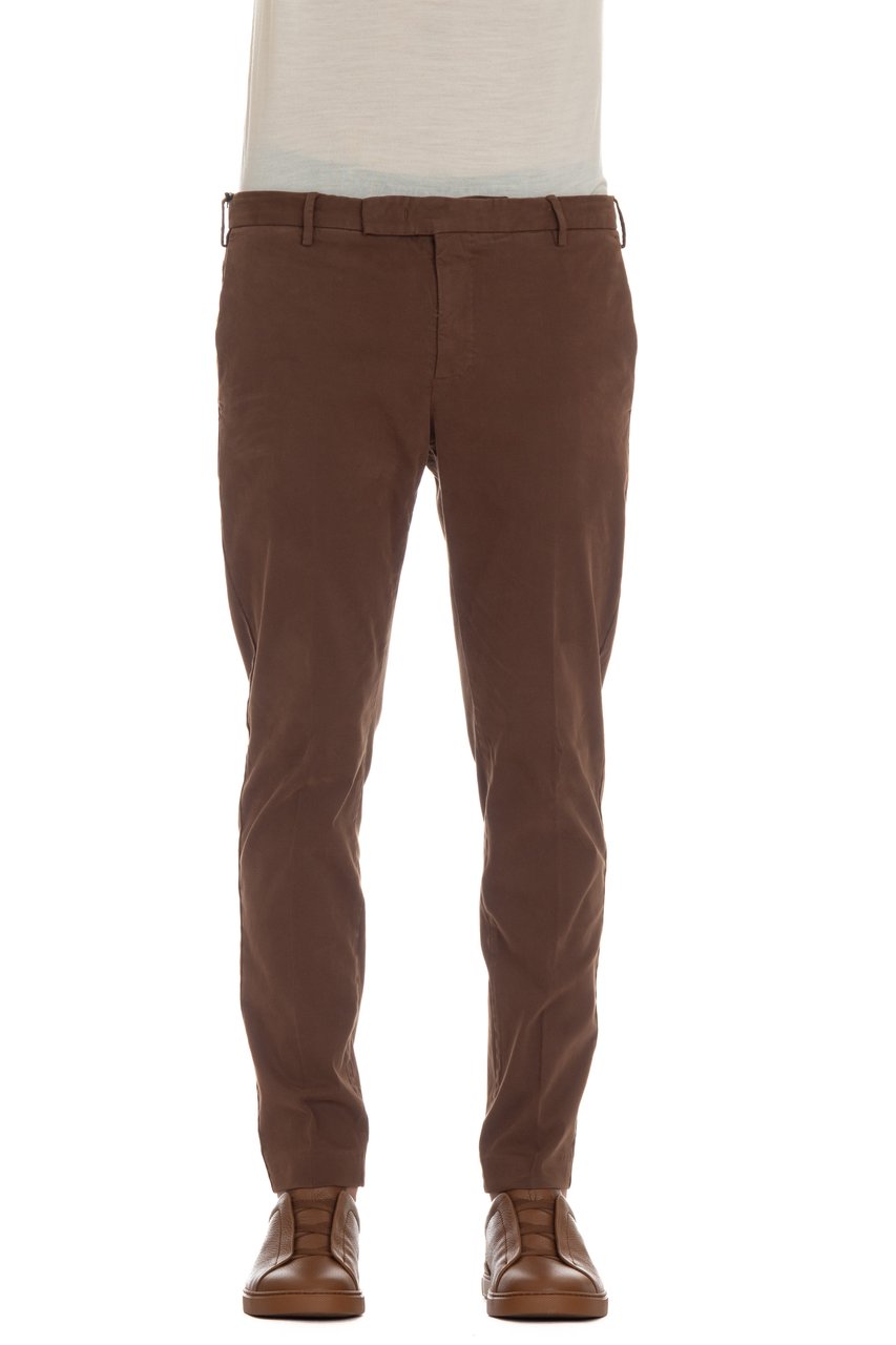 PT Torino Dieci Fit Cotton Satin Trousers Zwart