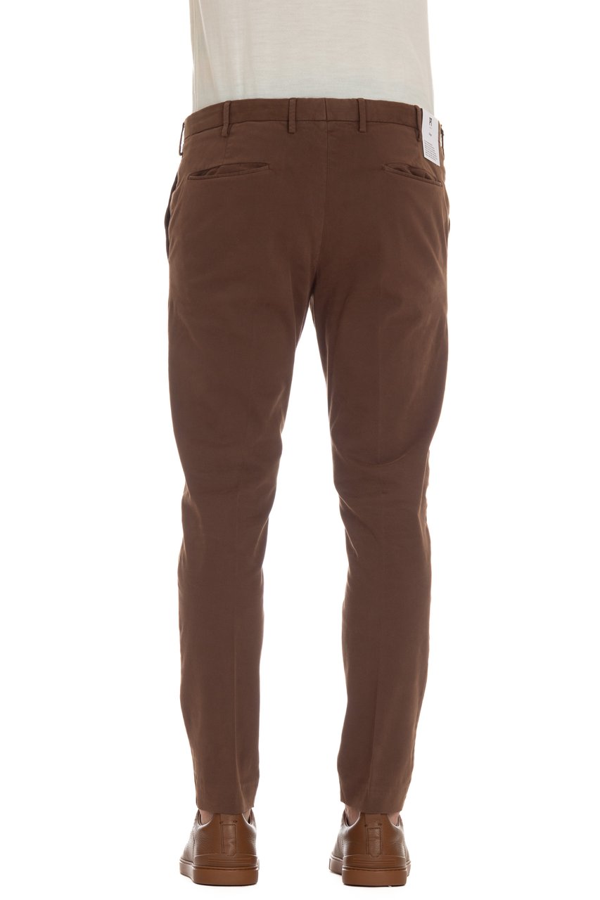 PT Torino Dieci Fit Cotton Satin Trousers Zwart