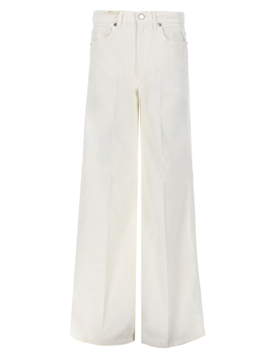 PT Torino Neutrals Cindy High Waist Cotton Wide-Leg Jeans Wit