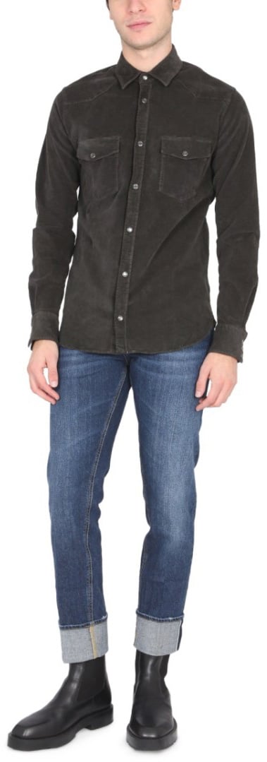 PT Torino Medium Blue Washed Twill Jeans Grijs