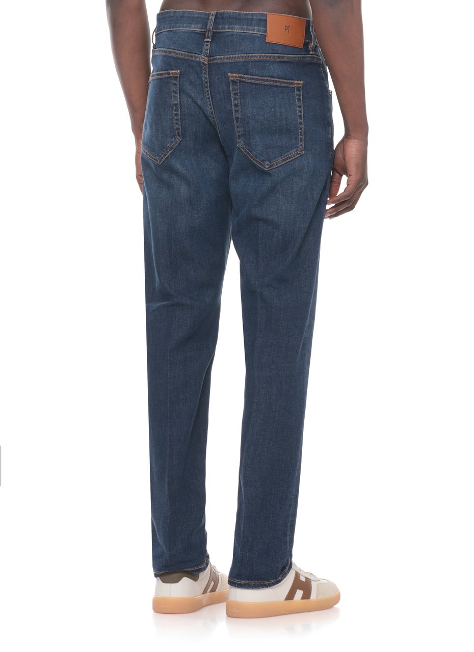 PT Torino Blue Cotton Straight-Leg Jeans Grijs