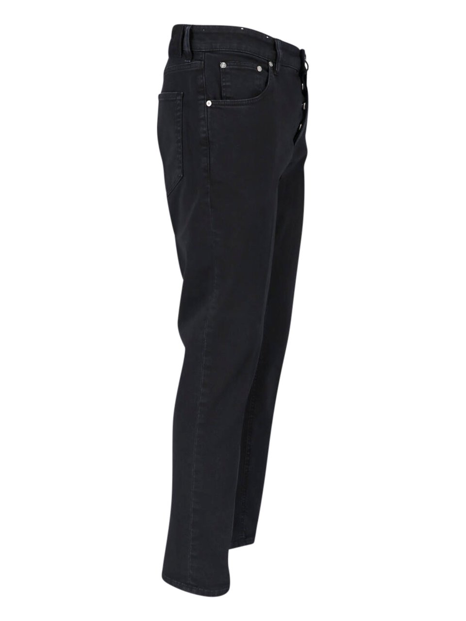 PT Torino Black Straight-Leg Stretch Cotton Jeans Zwart