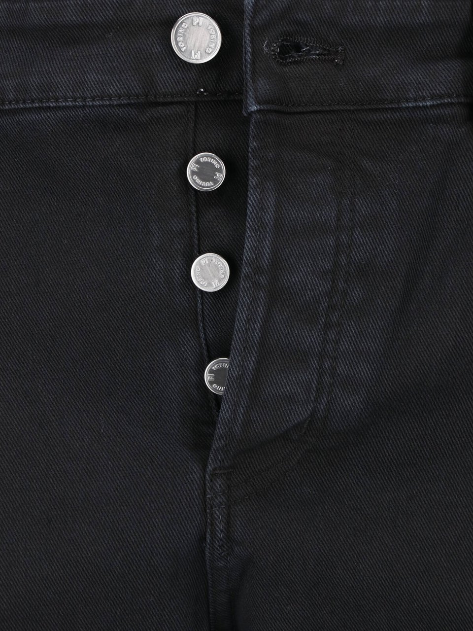PT Torino Black Straight-Leg Stretch Cotton Jeans Zwart