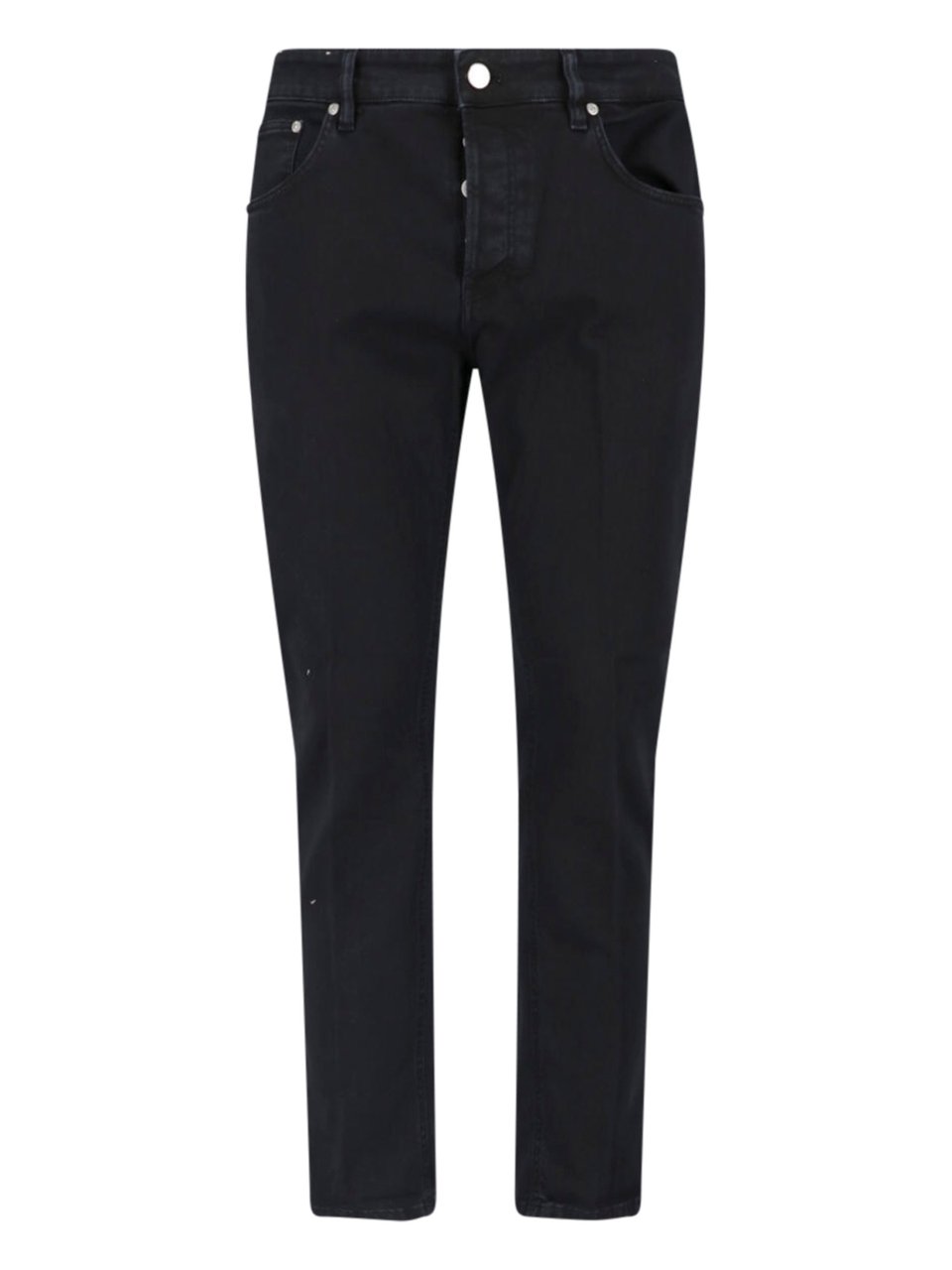 PT Torino Black Straight-Leg Stretch Cotton Jeans Zwart