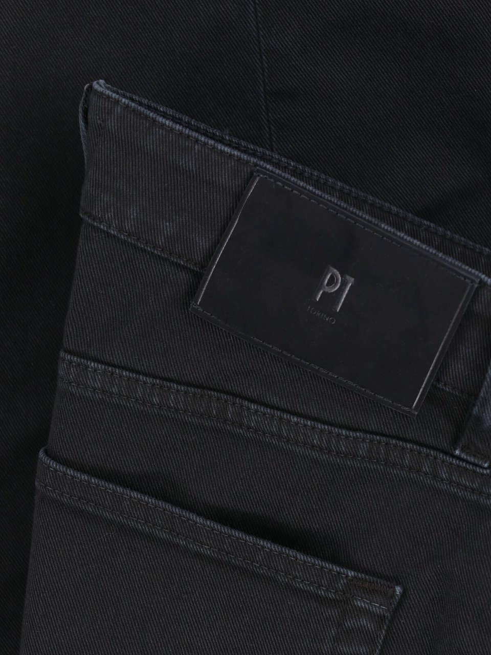 PT Torino Black Straight-Leg Stretch Cotton Jeans Zwart