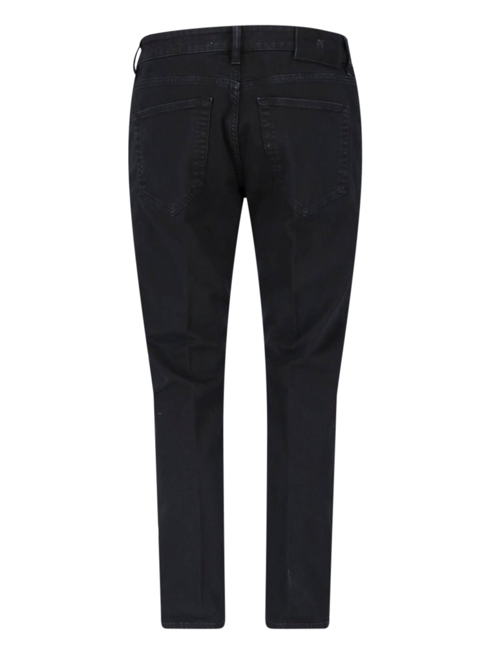 PT Torino Black Straight-Leg Stretch Cotton Jeans Zwart