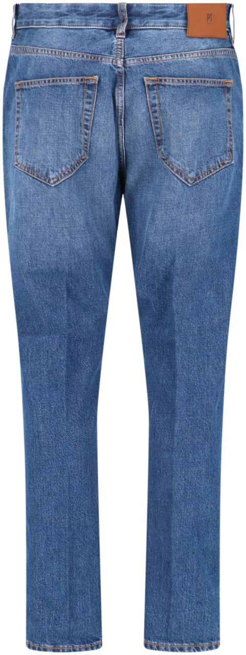PT Torino Straight-Leg Denim Jeans With Classic Five-Pocket Blauw