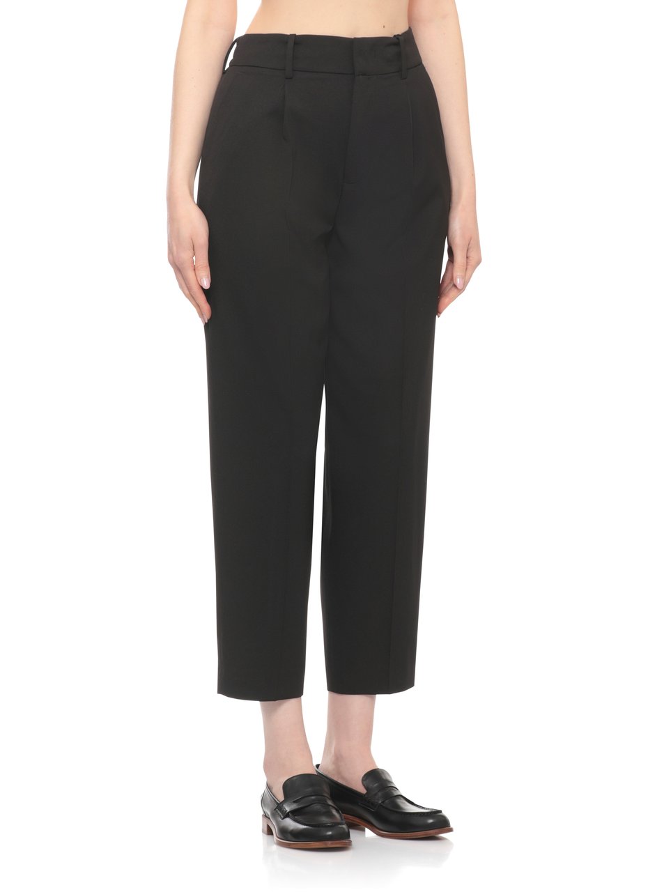 PT Torino Black Stretch Fabric Elastic Waist Formal Pants Zwart