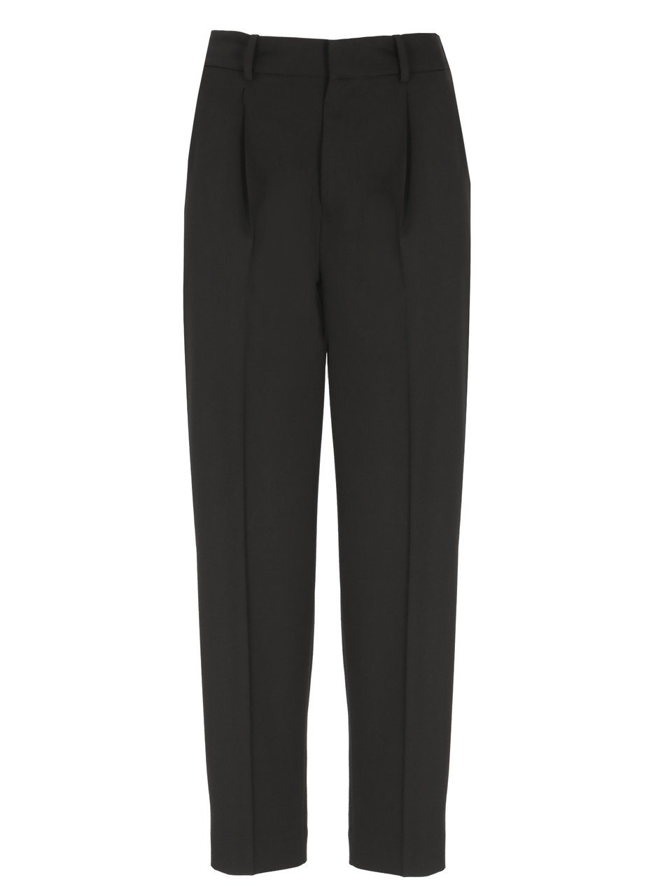 PT Torino Black Stretch Fabric Elastic Waist Formal Pants Zwart