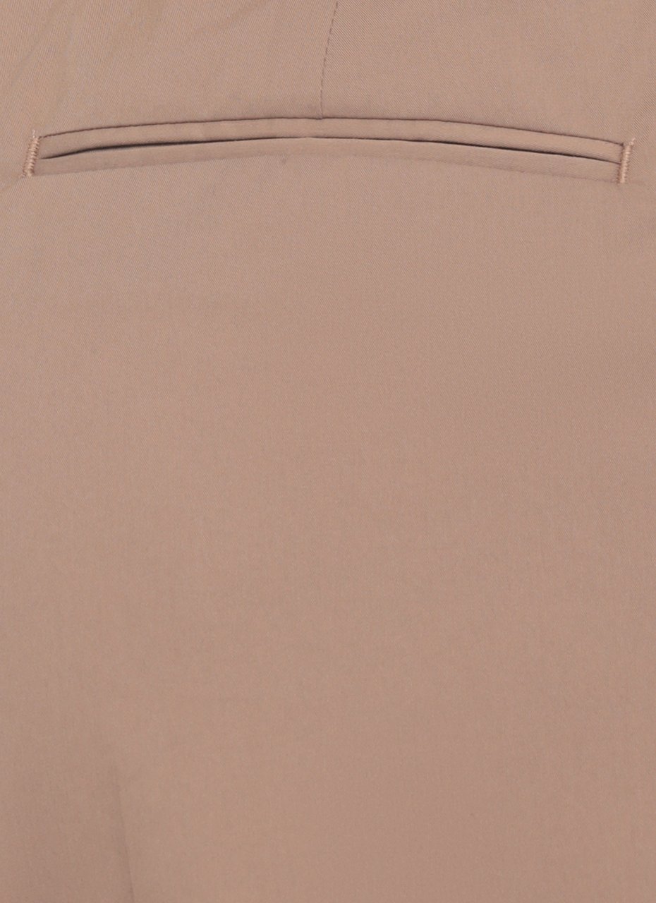 PT Torino Brown Elastic Waist Cotton-Blend Formal Pants Neutraal