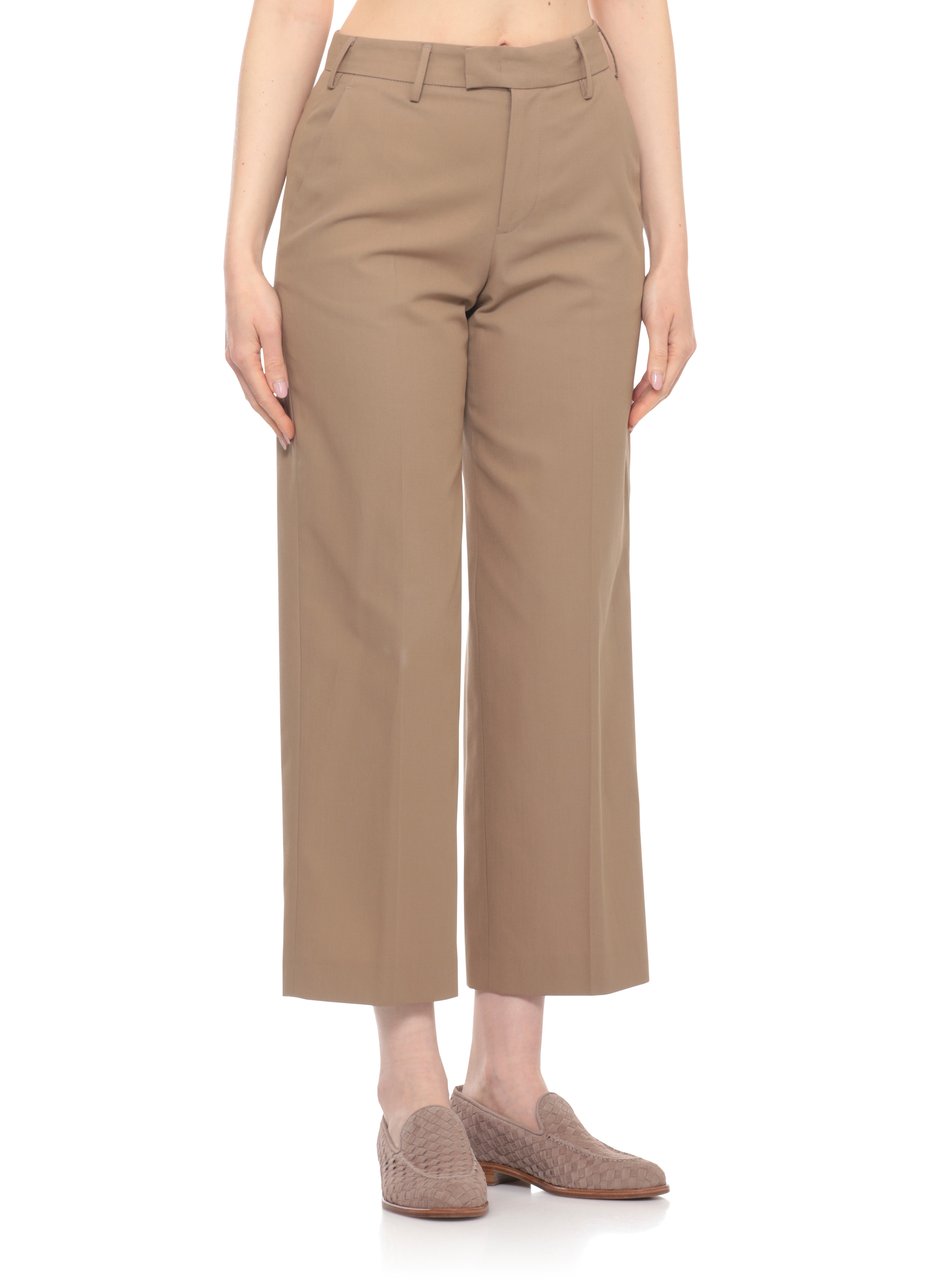 PT Torino Brown Welt Pockets Cotton Formal Pants Neutraal