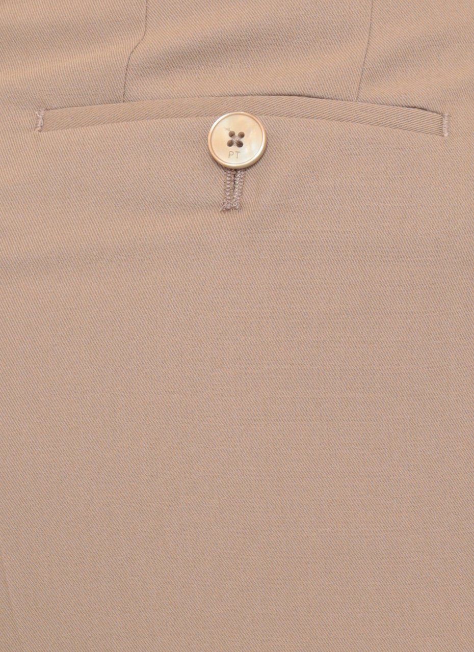 PT Torino Brown Welt Pockets Cotton Formal Pants Neutraal