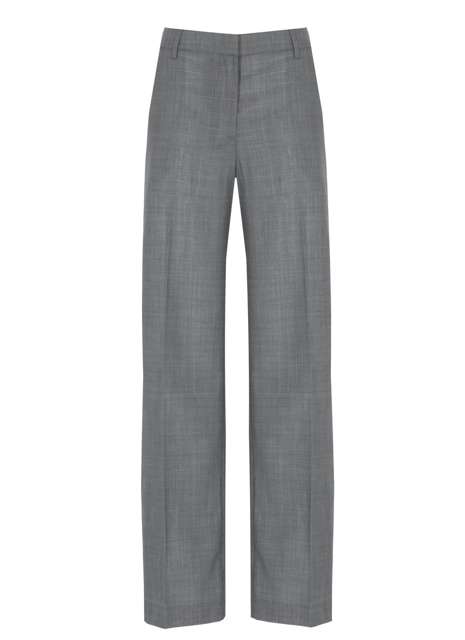 PT Torino Grey Virgin Wool Formal Pants Grijs