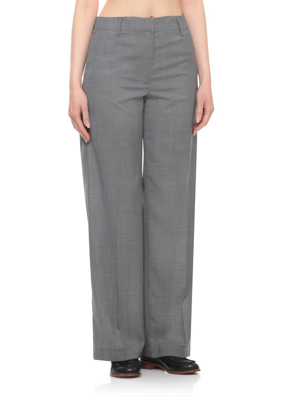 PT Torino Grey Virgin Wool Formal Pants Grijs
