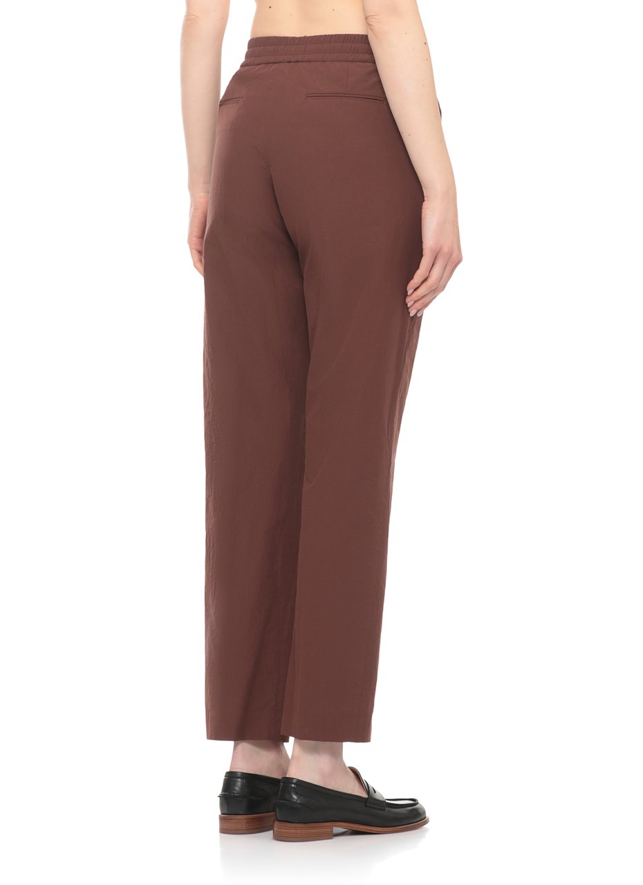 PT Torino Brown Elastic Waist Cotton Formal Pants Zwart